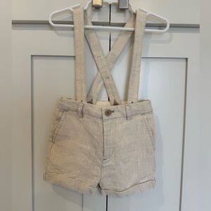 Noralee Suspender Shorts in Linen Color